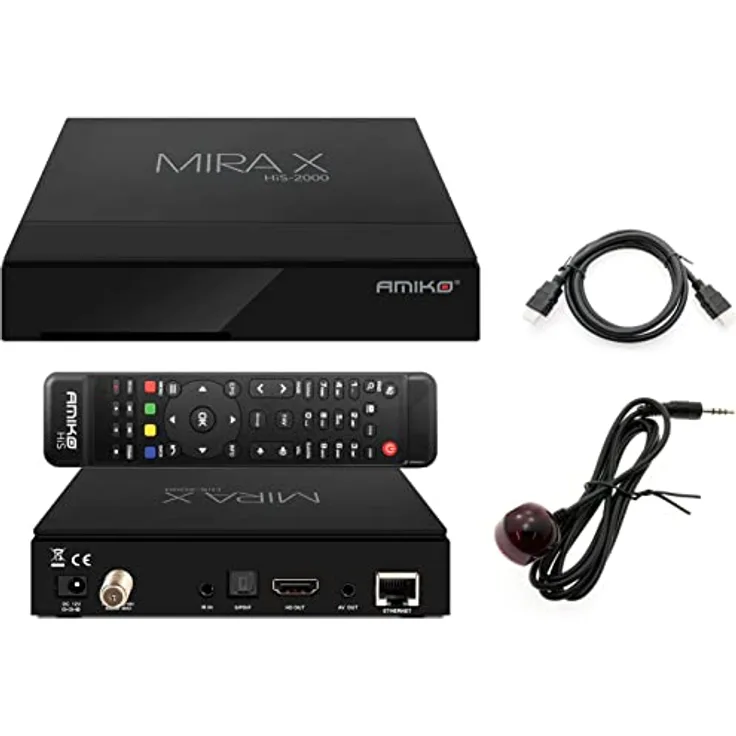 M@TEC Amiko Mira X HiS-2000 DVB-S2X HEVC Sat Receiver, 2x USB 2.0, 100Mbps Ethernet, HDMI, Multi Stream