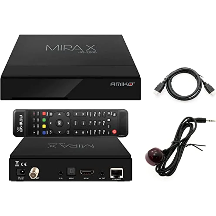M@TEC Amiko Mira X HiS-2000 DVB-S2X HEVC Sat Receiver, 2x USB 2.0, 100Mbps Ethernet, HDMI, Multi Stream – Bild 1