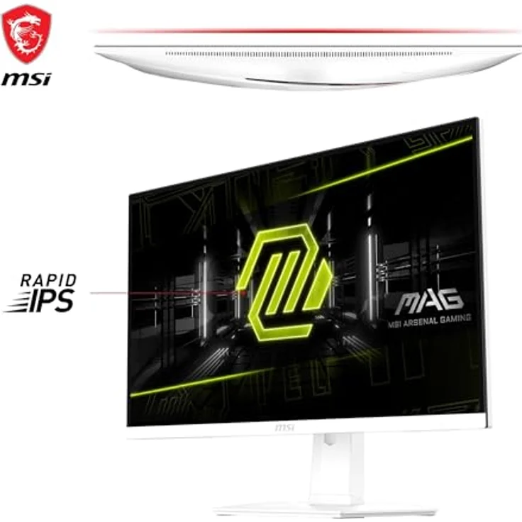 MSI MAG 274QRFW Gaming Monitor 27 Zoll WQHD - Rapid IPS 2560 x 1440, 180Hz/1ms, sRGB 123%, DisplayHDR 400 - DisplayPort 1.4a, HDMI 2.0b, randloses Design – Bild 2