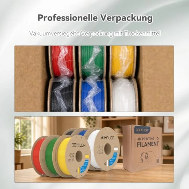 3DHoJor 3D Drucker Filament PLA, 1.75mm, 6KG Bundle Set mit kühlen und warmen Farbtönen, hochkompatibel – Bild 3