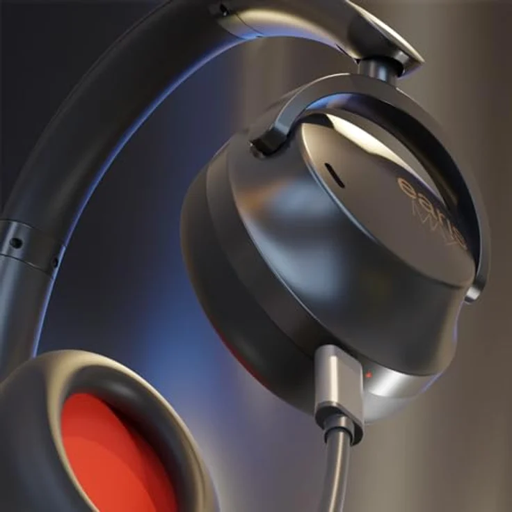 HUMANTECHNIK earisMAX Bluetooth-Auracast-Kopfhörer mit Active Noise Cancelling, 80 Std. Akkulaufzeit, Bluetooth 5.3, Schwarz – Bild 3