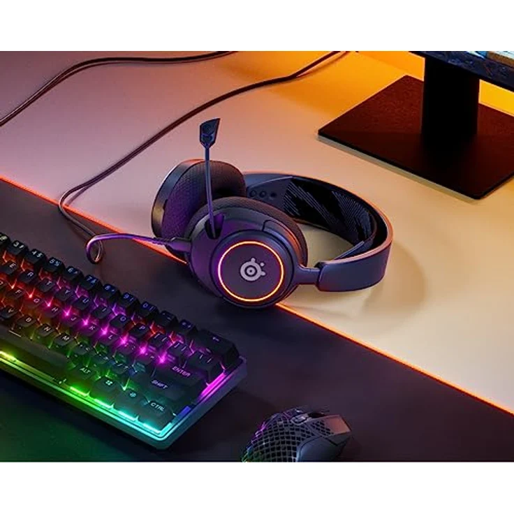 SteelSeries Arctis Nova 3 - Multi-System Gaming-Headset - Hi-Fi-Treiber - 360° Surround-Sound - RGB-Beleuchtung - Memory Foam – Bild 2