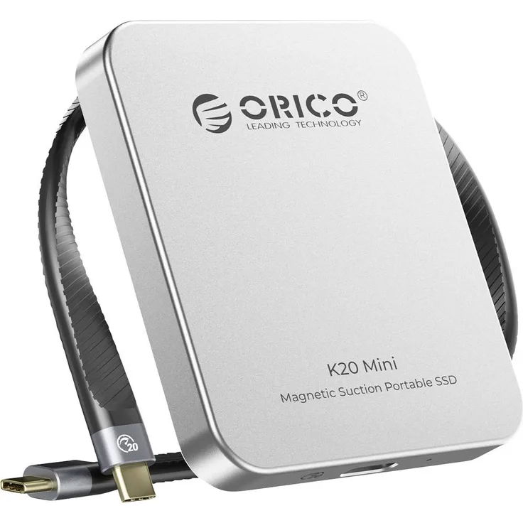 ORICO M.2 SSD-Gehäuse USB-C® (USB 3.2 Gen 2x2) 20 GBit/s, ultradünn und tragbar, 512 GB/1 TB/2 TB, Aluminiumlegierung, kompatibel mit Mac OS/Windows/Android