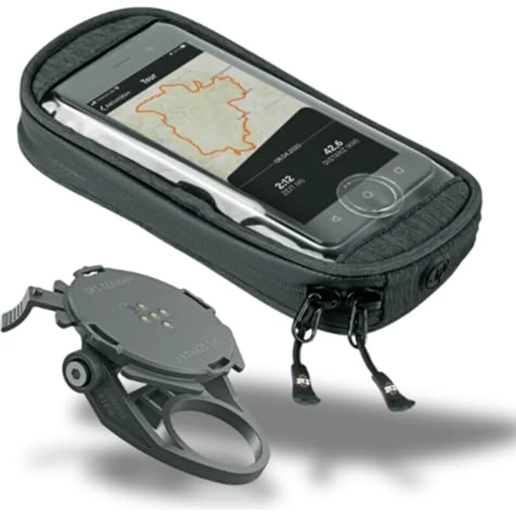 SKS Compit/Stem, Smartphone Halterung, wasserdicht mit transparentem Touchscreen-Fenster, Schwarz – Bild 1