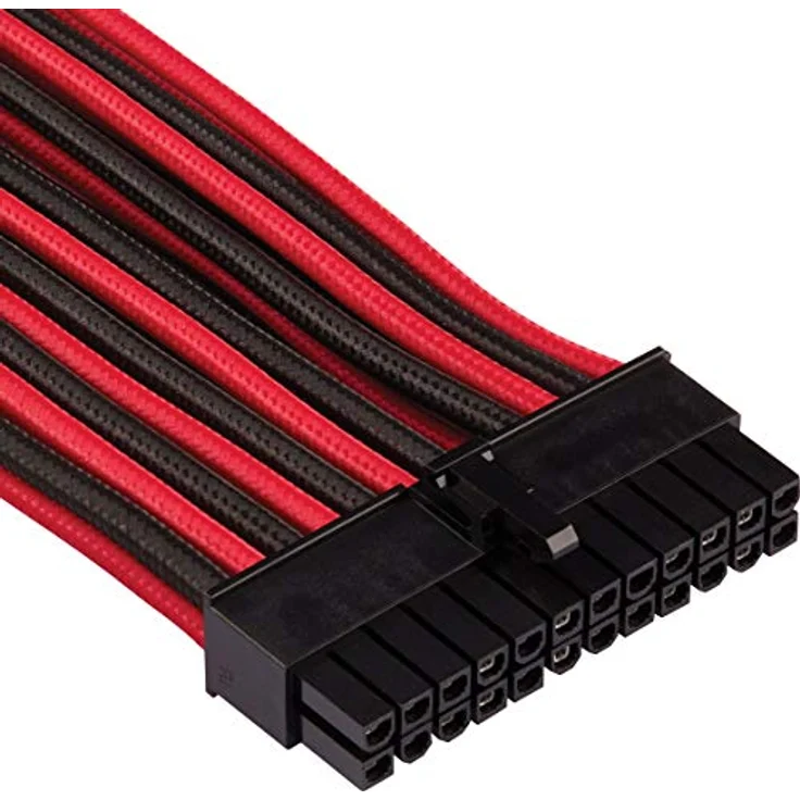 CORSAIR Premium individually sleeved (Type 4, Generation 4) - Stromkabel - ATX, 24-polig (W) bis 24-poliges ATX (20+4) (W) - Schwarz, Rot (CP-8920233) - Preisvergleich – Bild 2