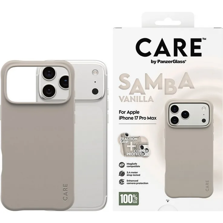CARE by PanzerGlass Samba MagSafe Case für Apple iPhone 17 Pro Max, stoßfeste Schutzhülle mit verbessertem Kameraschutz, elegantes Design