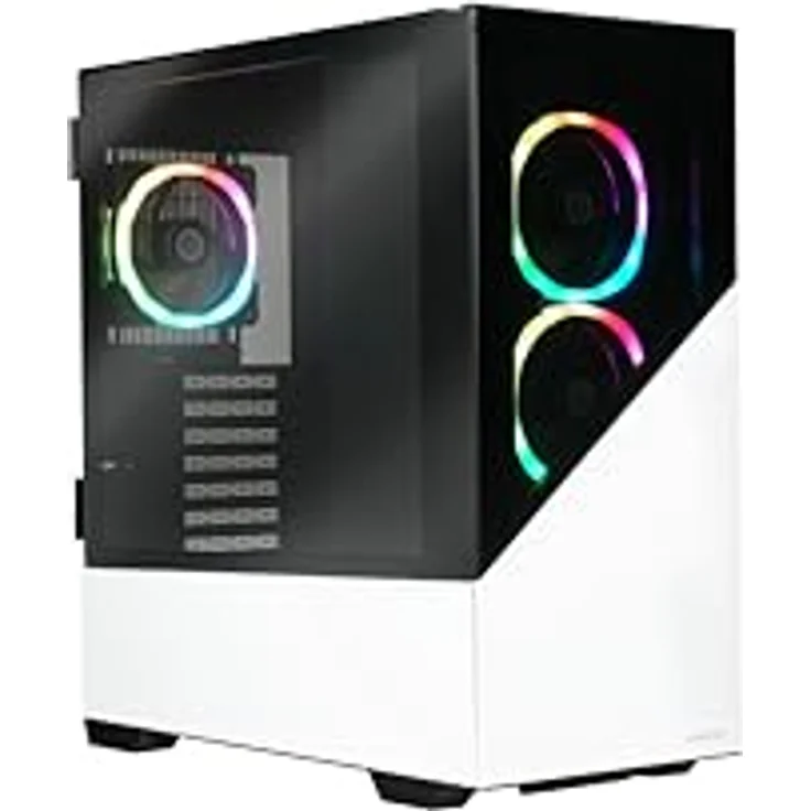 ENERMAXK8 ATX Mid Tower Gaming PC-Gehäuse Snow White aus gehärtetem Glas, inkl. 3 x ARGB PWM 12cm Lüfter - USB3.2 Gen1 und USB3.2 Type C; ECA-EK8-WW-ARGB – Bild 1