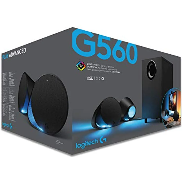 Logitech G560 - Lautsprechersystem - für PC - 2.1-Kanal - kabellos - Bluetooth - USB - 120 Watt (Gesamt) – Bild 6