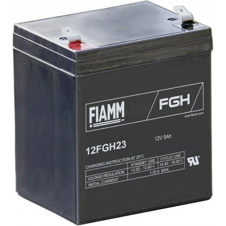 Fiamm 12FGH23 109373 Bleiakku 12V 5000 AGM, wartungsfrei, Flachstecker 6.35mm, (B x H x T) 70 x 107 x 90mm