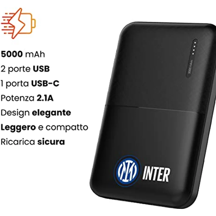 Techmade Inter Power Bank 5000 mAh, dünn und kompakt, tragbares Ladegerät mit 2 USB-Anschlüssen und USB-C, schnelles Aufladen für iPhone, Samsung, Huawei Smartphones – Bild 4
