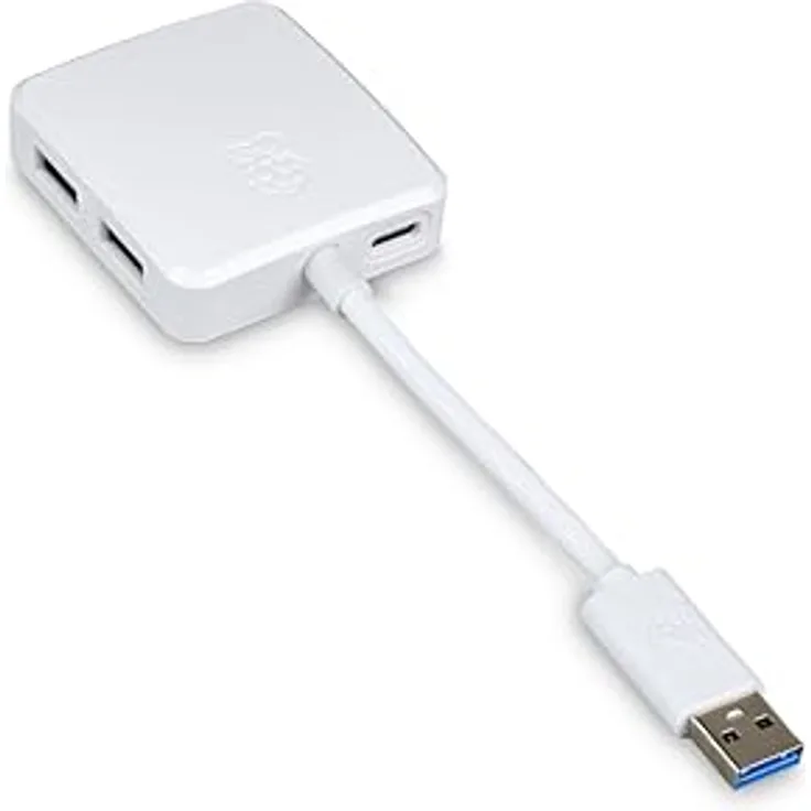 Raspberry Pi USB 3.0 Hub, Vier Downstream-USB-3-Typ-A-Anschlüsse in Schwarz