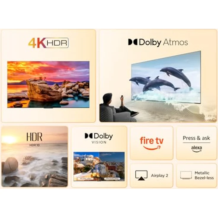 TCL 55PF650A 55-Zoll 4K Ultra HD Smart LED Fire TV, HDR, Dolby Vision, Alexa integriert, Airplay 2, Miracast – Bild 4