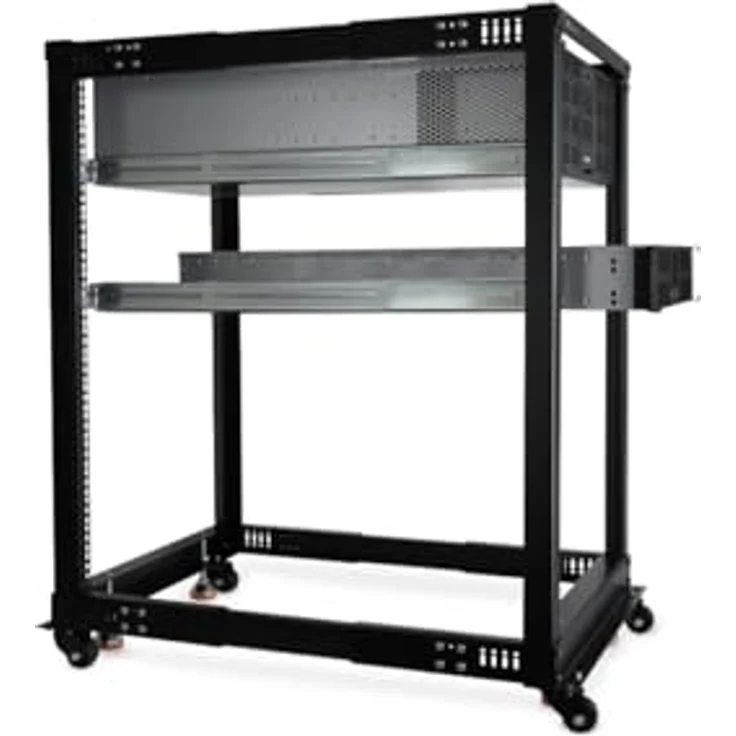 Alphacool 13737 ES 19" Open Frame Serverrack 18HE Verstellbare Tiefe Server Rack Gehäuse – Bild 3