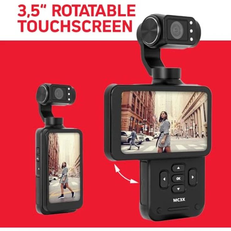 AgfaPhoto Realimove MC3X Mini-Kamera, 3 Achsen stabilisiert, Full-HD-Video, WiFi, Lithium-Akku, Schwarz – Bild 3