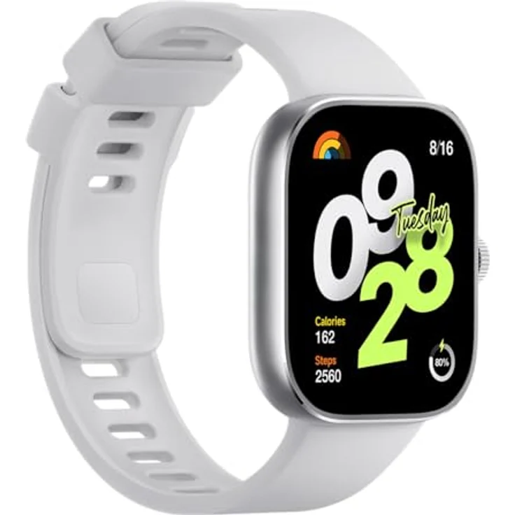 Xiaomi Redmi Watch 4 Smartwatch mit 1.97" AMOLED-Display mit 390 x 450 Pixel und 60Hz, Bis zu 20 Tage Akkulaufzeit, HyperOS, Herzraten- und Blutsauerstoffmessungen - Silber Grau – Bild 4