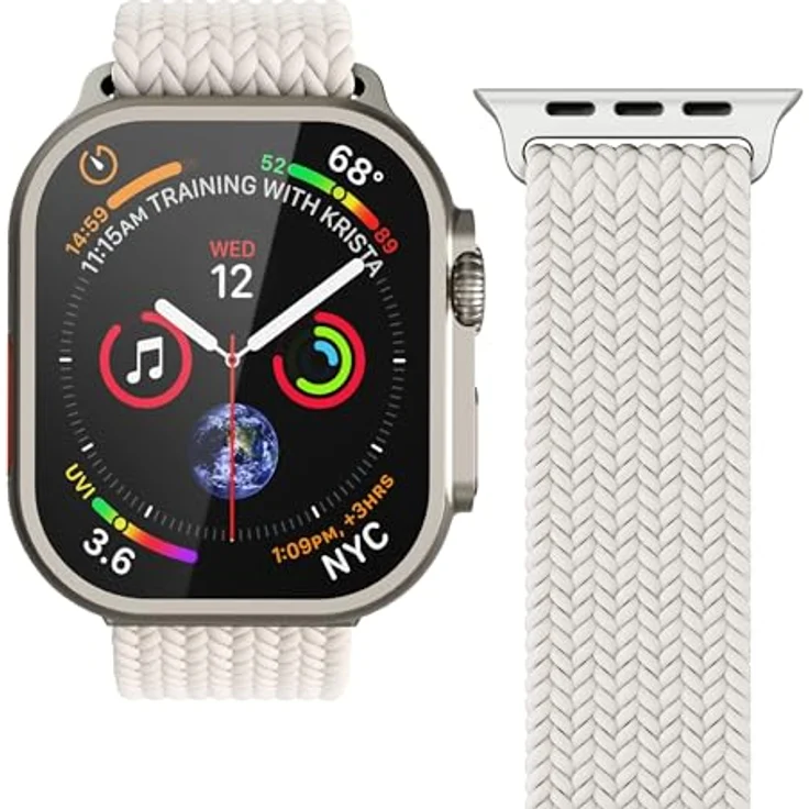 Vonmählen Woven Loop Armband für Apple Watch 40 | 41 | 42 mm, cremefarben, versandkostenfrei – Bild 2