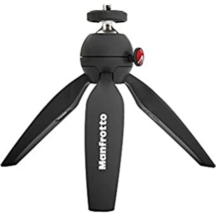 Manfrotto MTPIXIMII-B, PIXI Mini-Stativ mit Handgriff für kompakte Systemkameras, DSLRs, Spiegellos, Video, Hergestellt in Italien, aus Technopolymer und Aluminium, Schwarz – Bild 1
