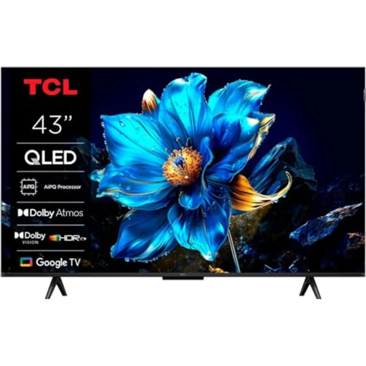 TCL QLED 43P7K, 43 Zoll UltraHD 4K Fernseher mit Dolby Atmos und Google TV