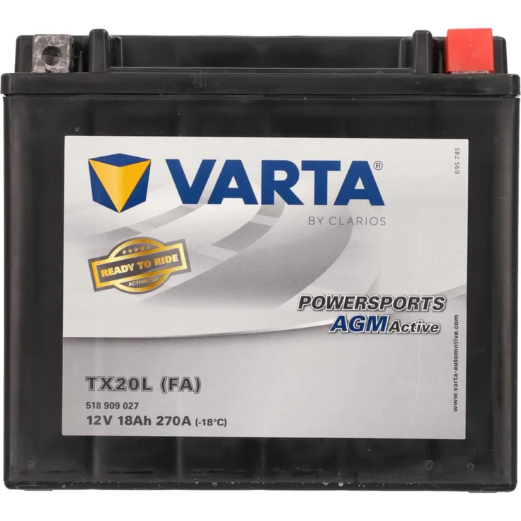 VARTA Motorradbatterie 18 Ah, AGM-Technologie mit hoher Kaltstartleistung für Motorräder und Quads – Bild 1