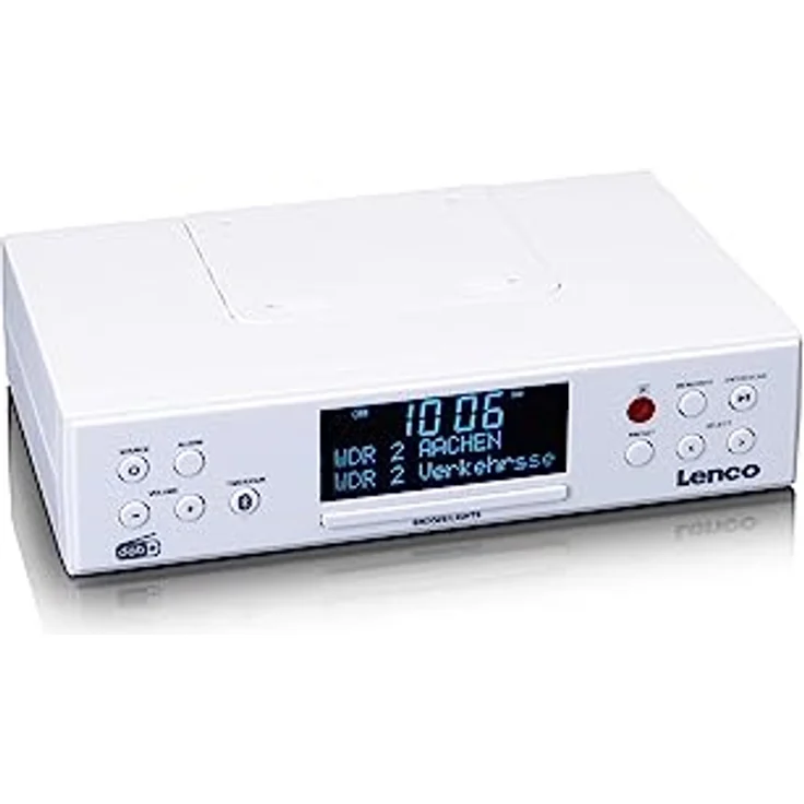 Lenco KCR-190 DAB+ Unterbau-Küchenradio - Bluetooth - PLL FM - 30 Senderspeicher - LED Display und Licht - Timer - Wecker - weiß – Bild 2