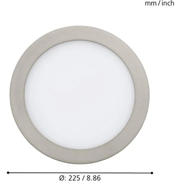 EGLO connect LED Einbauleuchte Fueva-C, Smart Home Einbaulampe, Material: Metallguss, Kunststoff, Farbe: Nickel matt, Ø: 22,5 cm, dimmbar, Weißtöne und Farben einstellbar – Bild 6