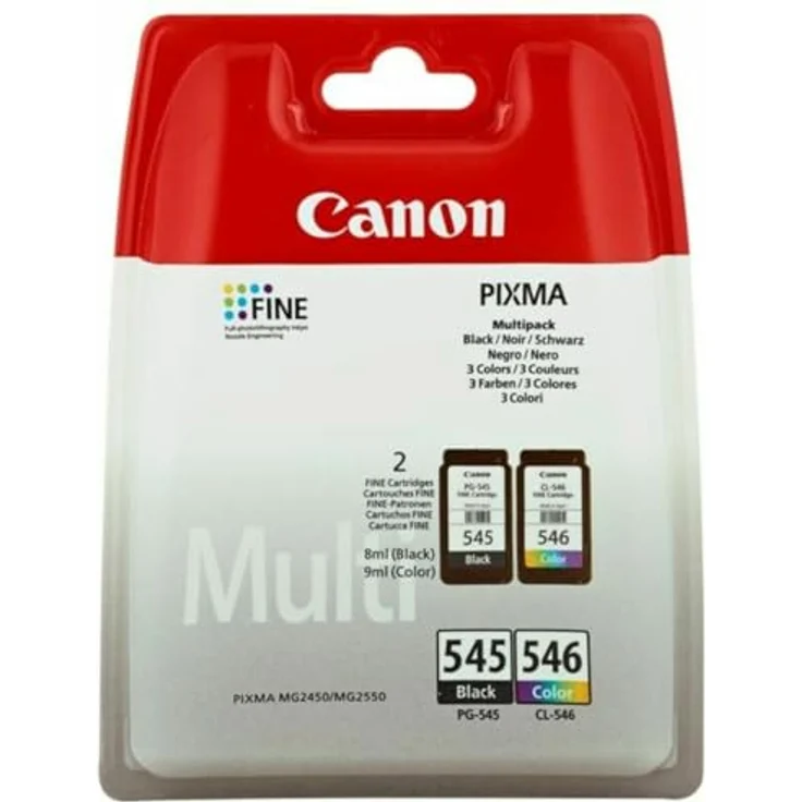 Canon PG-545+CL-546 original Tintenpatrone Schwarz und Mehrfarbig für Pixma Inkjet Drucker TS3150-TS3151-MG2450-MG2550-MG2550S-MG2555S-MG2950-MG3050-MG3051-MG3052-MG3053-IP2850 – Bild 3