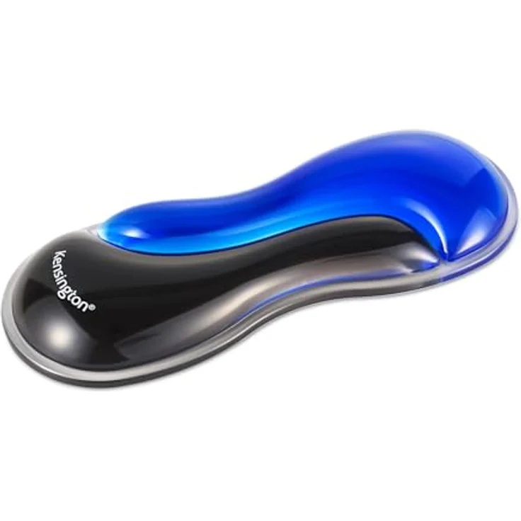 Kensington Slim Duo Gel Handgelenkstütze, Mauspad mit Gelkissen, ergonomischer Komfort für flache Mäuse und Trackballs, Schwarz Blau, 192 x 72 x 22 mm, K62439WW – Bild 1