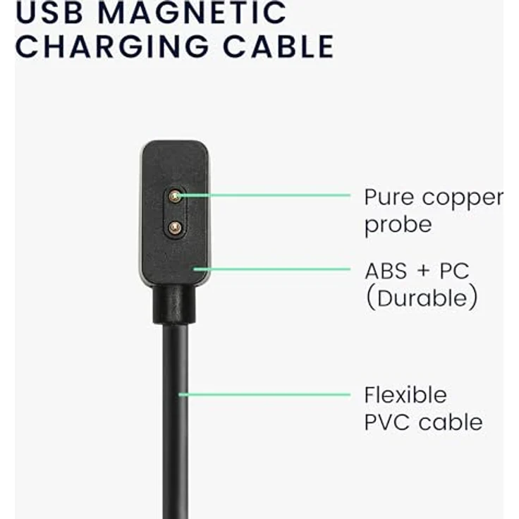 kwmobile USB Kabel Charger für Xiaomi Redmi Watch 4/3 - Smart Watch Ersatzkabel in Schwarz – Bild 4