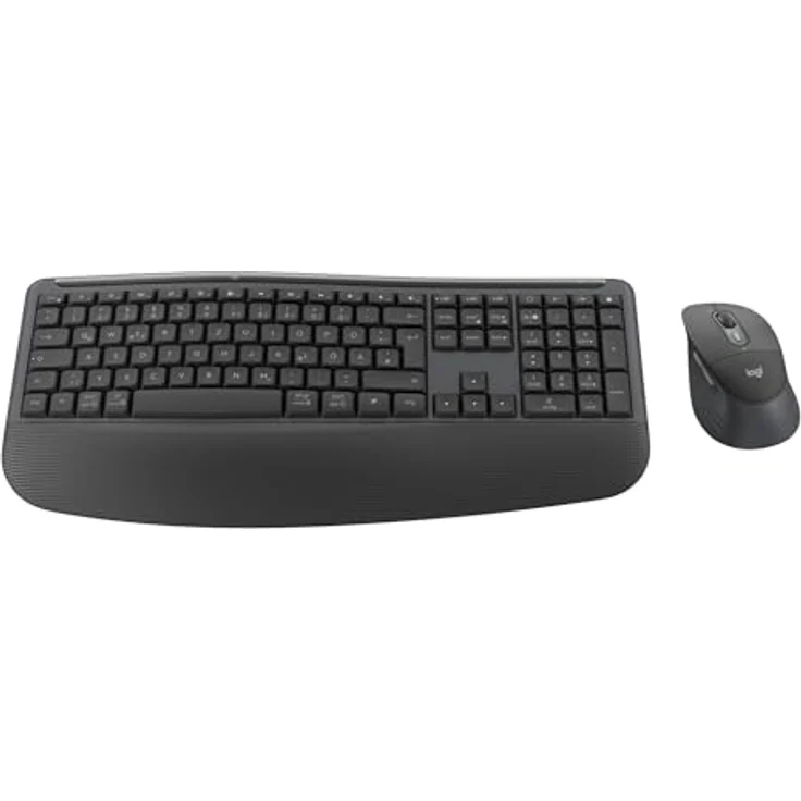 LOGITECH Signature Comfort Plus MK880, kabelloses Maus- und Tastaturset mit ergonomischer Handballenauflage, SmartWheel und bis zu 36 Monate Akkulaufzeit, Graphite – Bild 1