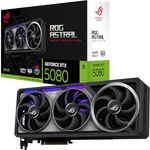 ASUS ROG Astral GeForce RTX 5080 16GB GDDR7 Gaming Grafikkarte, Vier Lüfter, PCIe 5.0, 2X HDMI 2.1b, 3X DisplayPort 2.1a, 3.8-Slot-Design, schwarz