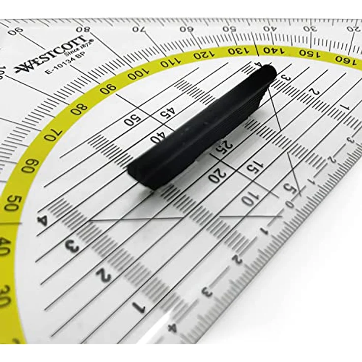 Westcott Geodreieck E-10134, 25 cm Hypotenuse, mit abnehmbarem Griff – Bild 4