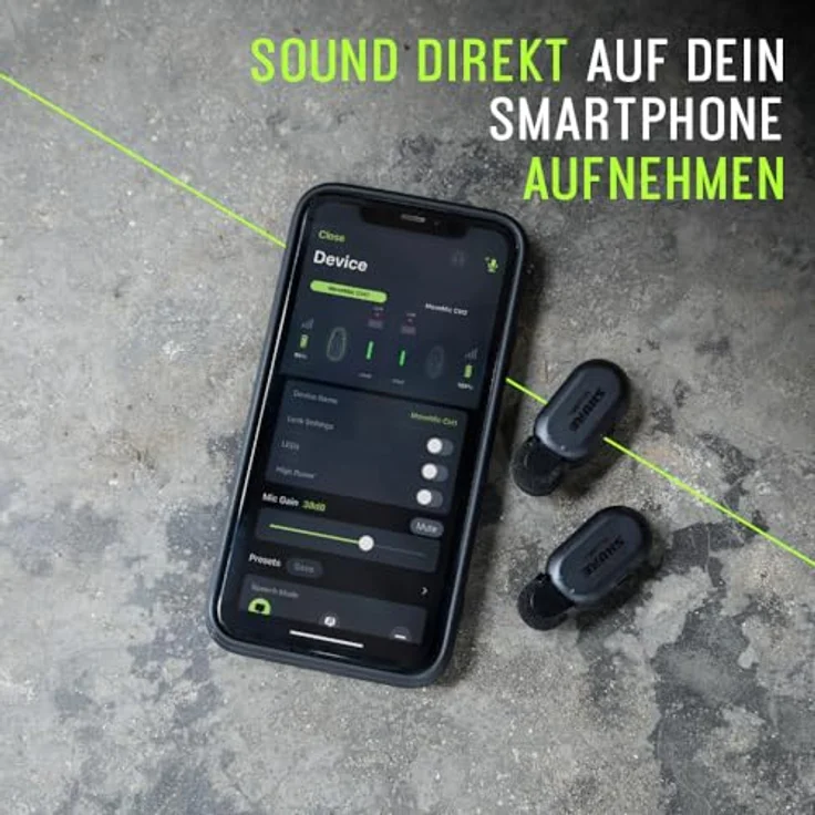 Shure MoveMic Two Set-Profi Funk-Ansteckmikros mit Empfänger für Kamera, iPhone, Android, Mac & PC, 2 Bluetooth Mini Mics, 24h Ladezeit, IPX4, Kompakte & tragbare Ansteckmikros (MV-TWO-KIT-Z6) – Bild 3