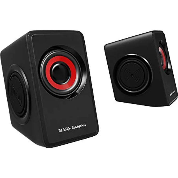 Mars Gaming MS1, Gaming-Lautsprecher, 6 Treiber, kompakt, USB, schwarz und rot – Bild 2