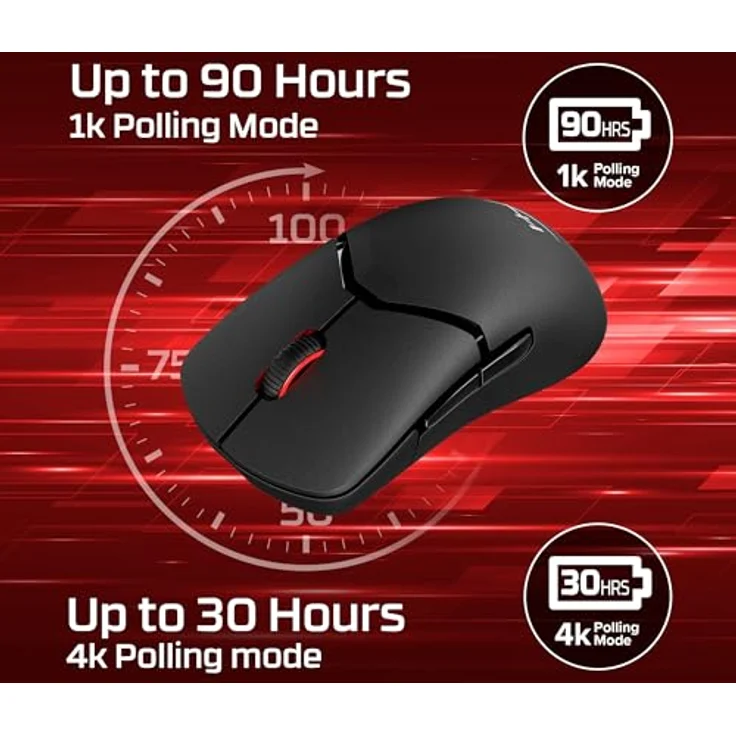 HyperX Pulsefire Saga Pro Wireless Gaming Mouse – 4K Wireless Polling, 90h Akkulaufzeit, 72g Ultraleicht, Dual-Modus-Konnektivität, NGENUITY-Software, Modular Design mit 16 Anpassungen – Bild 4