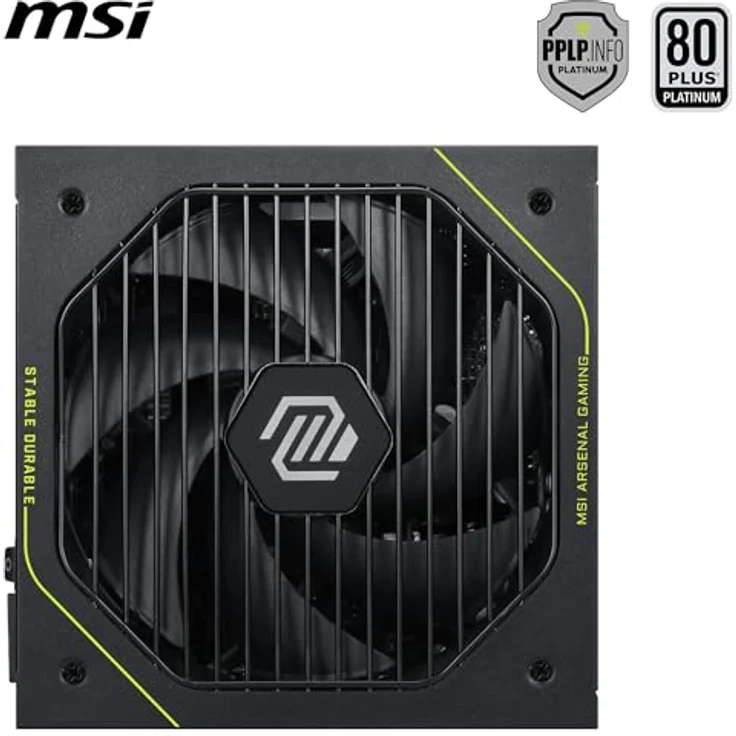 MSI MAG A1200PLS PCIE5, 1200 Watt Netzteil mit 80 PLUS Platinum, ATX12V 3.1, aktive PFC, 135 mm – Bild 3