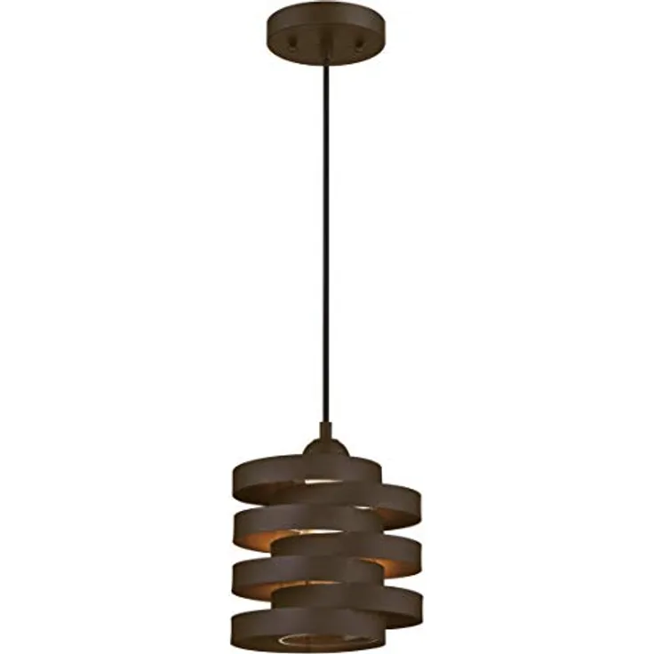63693 Einflammige Pendelleuchte von Westinghouse Lighting für Innenbereiche, Ausführung in geölter Bronze mit Klarglas