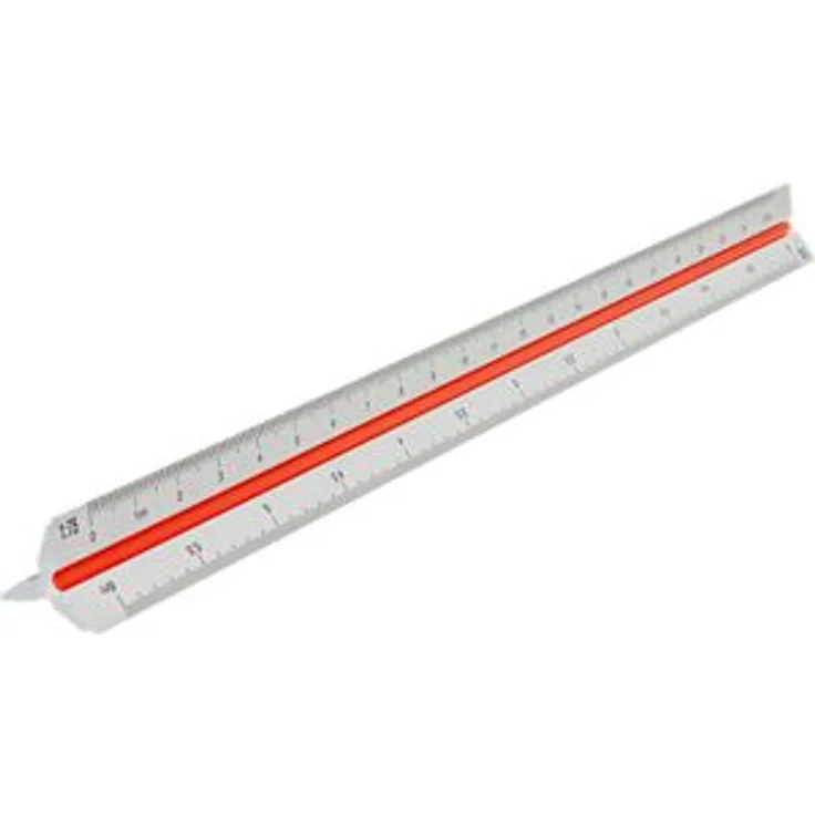 Rumold Dreikantmaßstab 195-1-30 Aluminium, 30cm, Architekt 1, Teilung 1:20 bis 1:125