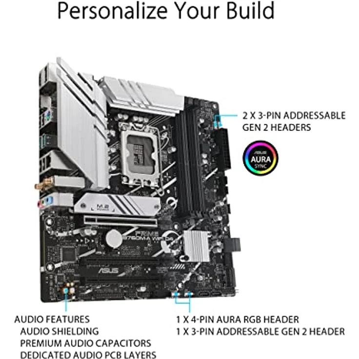 ASUS PRIME B760M-A WIFI D4 Gaming Mainboard Sockel Intel LGA 1700 – Bild 4