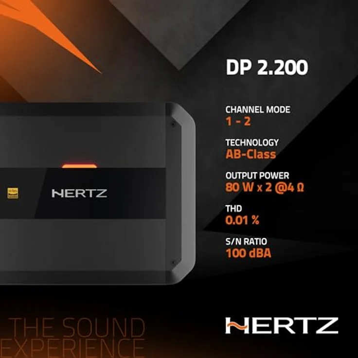 Hertz DIECI DP 2.200 2-Kanal Verstärker, 80 W x 2 RMS, Class-AB-Technik, integrierte Hoch- und Tiefpassfilter – Bild 5