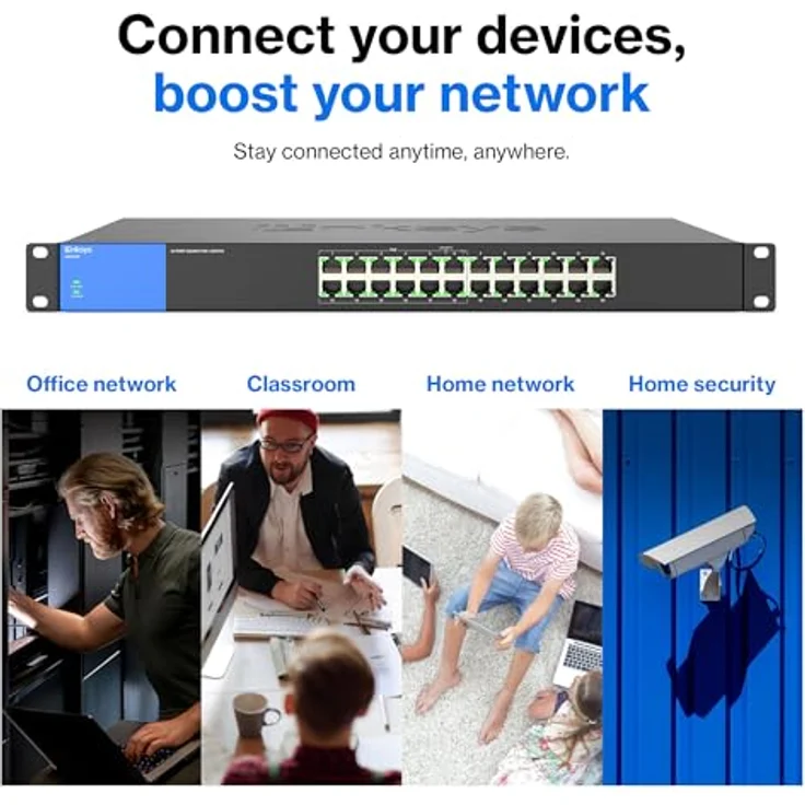 Linksys LGS124P-EU 24 Port Unmanaged Gigabit Netzwerk Switch (12 Port PoE+) – Bild 11