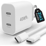 GreenHec MagSafe Ladegerät für Apple iPhone 15 16 Pro Max Ladepad Power Adapter Wireless Charger (Spar-Set, 40w Dual Charger - Magnetic MagPad (MagSafe) - 1m USB-C Kabel, 20W USB-C 1m Datenkabel 15W Kabellos Laden) - Ultimatives Lade- und Datenübertragungsset