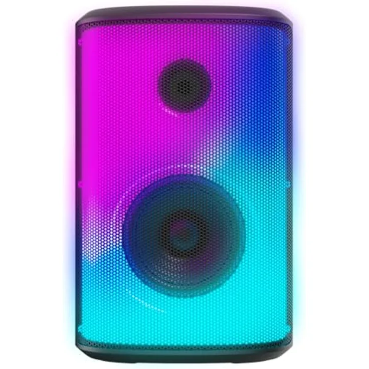 Woxter Monster XL Tragbarer Bluetooth-Lautsprecher, 100 W Leistung, 4000-mAh-Akku, IPX5-Zertifizierung, TWS-Funktion, LED-Beleuchtung, USB C