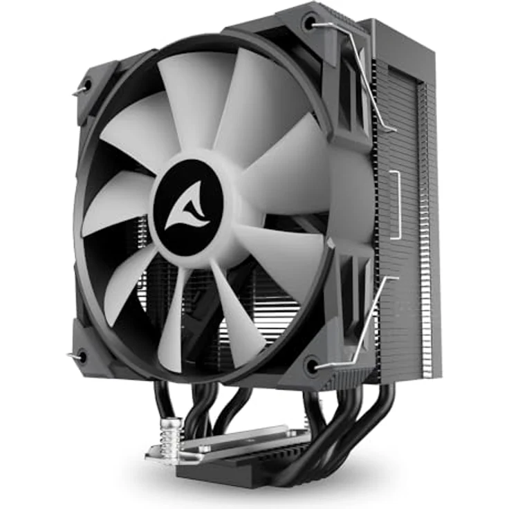 Sharkoon A50 RGB Black Air Cooler, CPU Kühler mit 230W TDP und variabler Lüftergeschwindigkeit, Schwarz – Bild 4