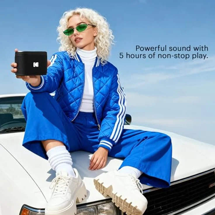 Kodak SoundBrix Wireless Stack Speaker, Bluetooth Lautsprecher mit kraftvollem Bass, 2er Set, Schwarz – Bild 3