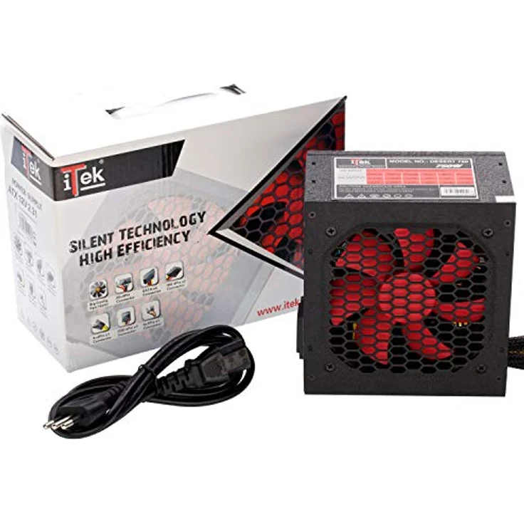 iTek Desert 750 750W ATX Schwarz, Rot Netzteil - Netzteile (750 W, 220-240, Aktiv, 12 cm, 1 Lüfter, Aktiv) – Bild 3