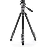 Tilta VT05 Travel Video Fluid Head, 3-Stage Carbon Fiber Tripod (Carbon, Metall), max. Höhe 160 cm, grau