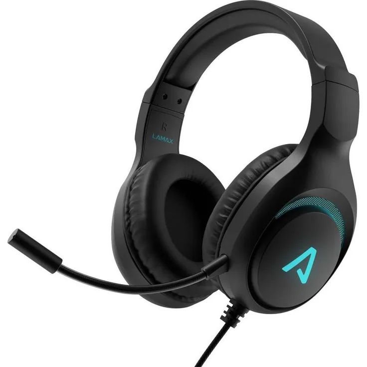 Lamax LMXHGU1, Wired Gaming Headset mit 40-mm-Treibern, hochwertigem Mikrofon und bequemer Polsterung, Schwarz