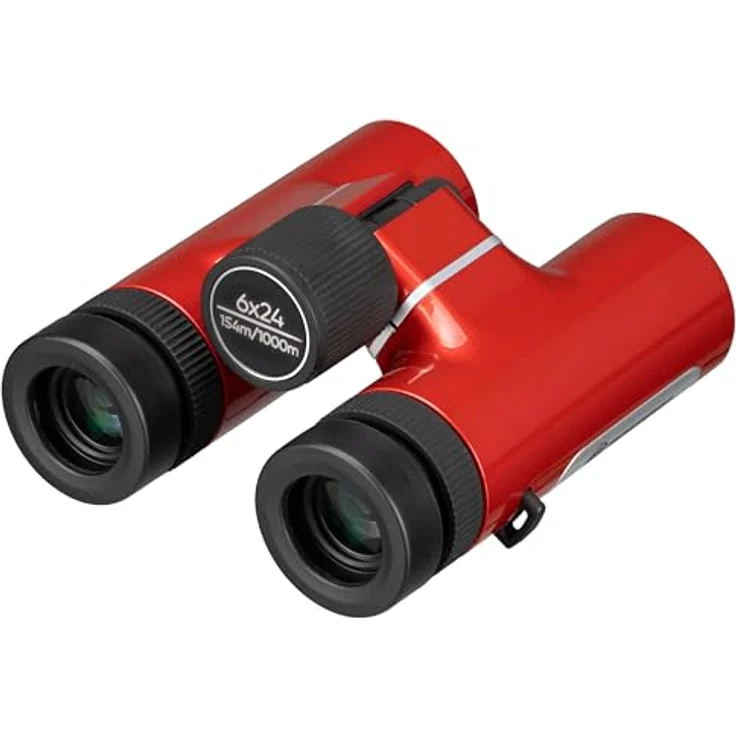 BRESSER Spirit Kompakt-Fernglas 6x24 rot, 6-fache Vergrößerung, leichte Bauweise, volle Mehrschichtvergütung – Bild 4