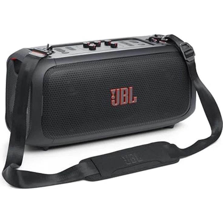 JBL Partybox On-The-Go Essential in Schwarz – Tragbarer Party-Lautsprecher mit dynamischen Lichteffekten und kabellosem Mikrofon – Spritzfestes IPX4 Design – 6 Stunden Laufzeit – Bild 4