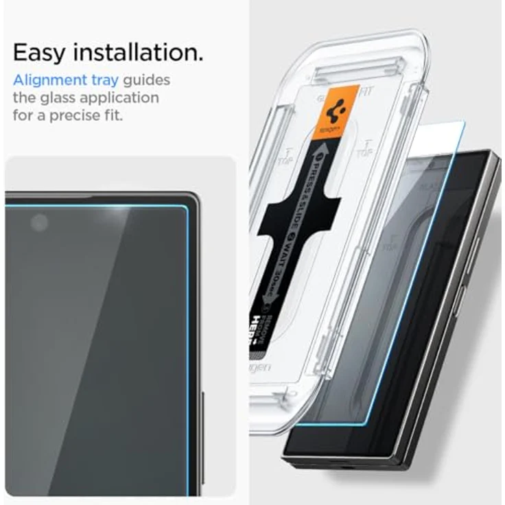 Spigen Glas.tR EZ Fit Schutzfolie für Samsung Galaxy Z Fold 6, 2 Stück, Kratzfest, Hüllenfreundlich, Touch reaktiv – Bild 3